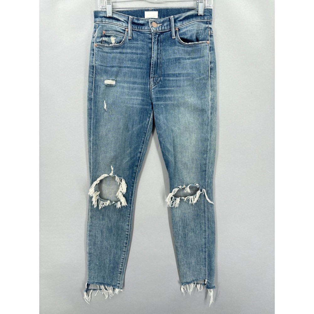 Mother Jeans Womens 26 The Stunner Ankle Step Fray Helter Skelter Lightning Bolt